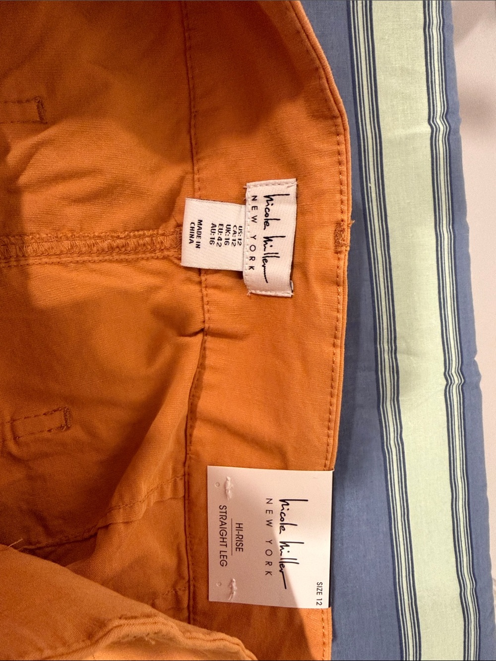 Nicole Miller Yellow Gold Straight-Leg Chinos for Women
